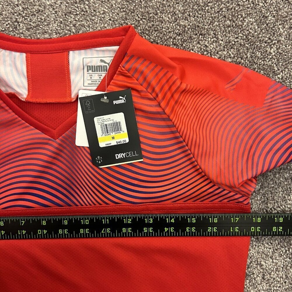 Puma CUP Soccer Jersey Top Women's Red White V-Neck Size M - Medium - NWT $40 - Picture 8 of 14